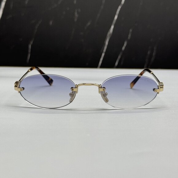 NEW MIU MIU MUA54S ZVN80O SUNGLASSES GOLD OVAL WOMEN SUNGLASSES MU A54S, SMU A54 main image 4